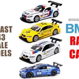 BMW M6 Gt3, BMW M3 Dtm, BMW Z4 Gt3 -4 Metal Official Licensed Diecast 1/44 Scale Model, Collectible Pull Back German Race Car Collector Gift