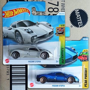 2 Hot Wheels Pagani Utopia Set | Diecast 1/64 Scale Models | Collectible Toy Italian Luxury Race Cars | Gift for Car Collector, Boyfriend