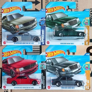Set of 4 Hot Wheels Mercedes-Benz Collectible Diecast 1/64 Scale Models, Luxury German Car Collector Gift, Gift for Boyfriend, Gift for Him