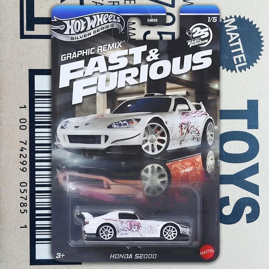 Hot Wheels HONDA S2000 Fast and Furious Graphic Remix Diecast 1/64