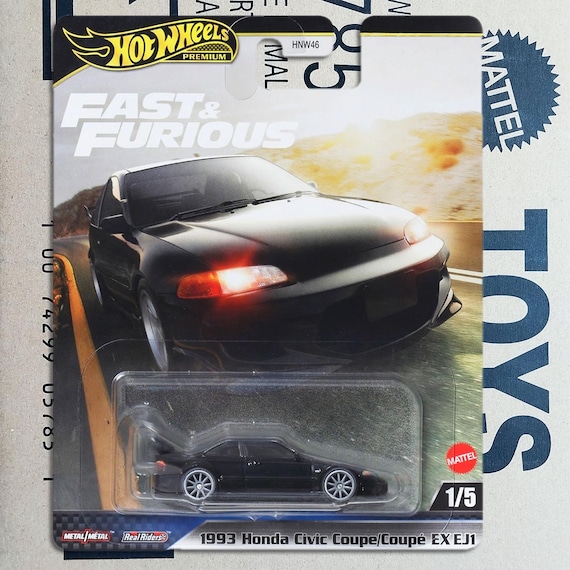 Premium Hot Wheels - 1993 HONDA Civic Coupe EX EJ1 Fast & Furious