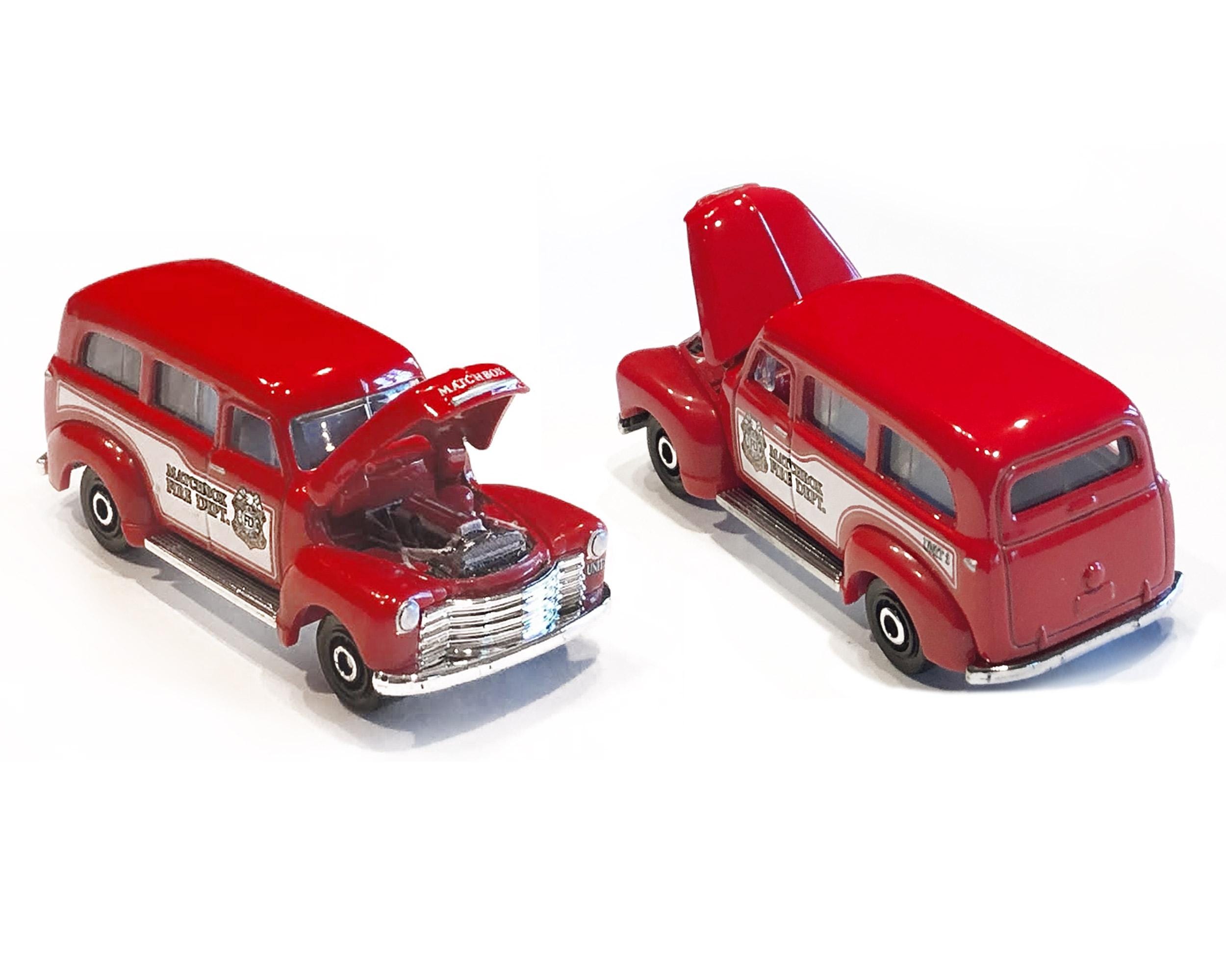 Matchbox Car - Vintage 1950 Chevy Suburban Fire Department Diecast 