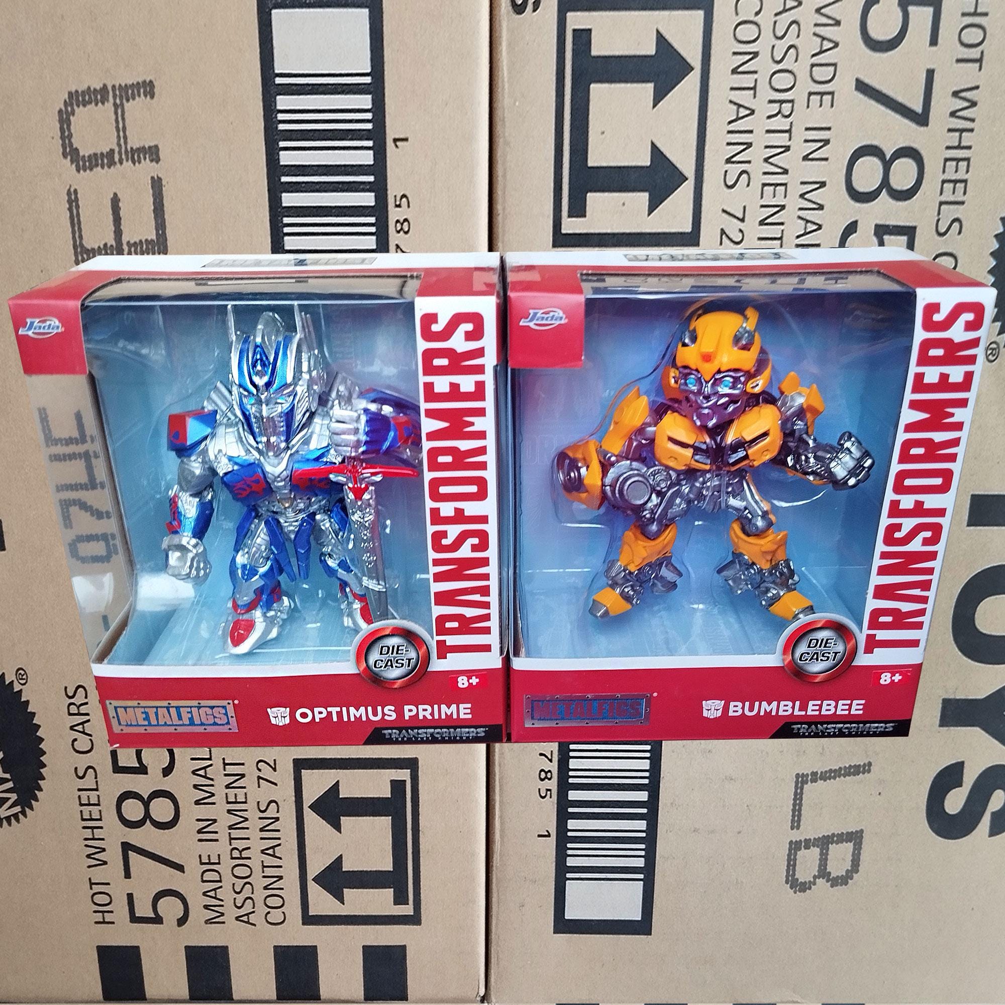 Jada Toys Optimus Prime and BambleBee 4" (10cm) Die-Cast Metal Figure - Rare Find Collectible Toys, Transformers Movie Lover Gift for Friend