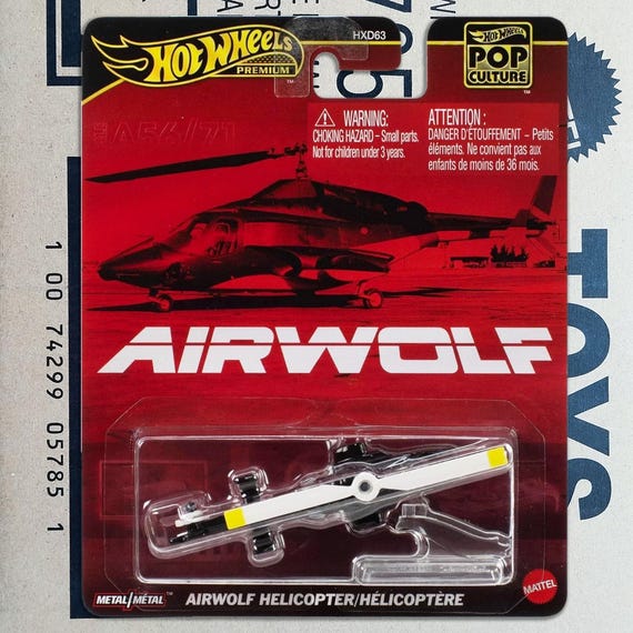 Hot Wheels　キャラウィール　エアーウルフ　エアウルフ AIRWOLF Premium Hot Wheels Airwolf Helicopter Pop Culture Diecast Metal TV