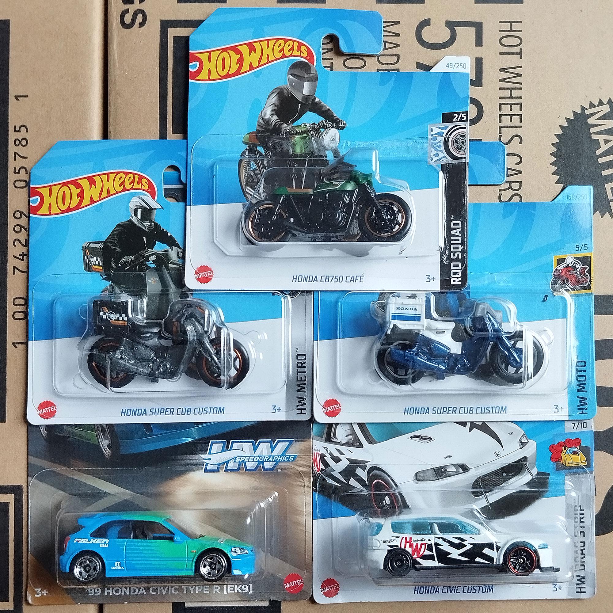 Set of 5 Hot Wheels Honda Diecast 1/64 Scale Models - Rare Find 2