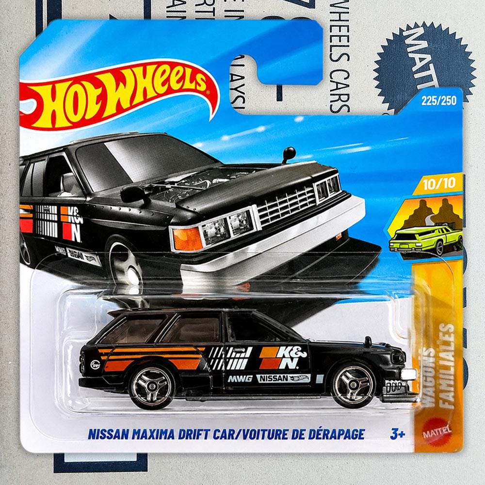 Hot Wheels Nissan Maxima Drift Car Set of 2 Black Blue Diecast