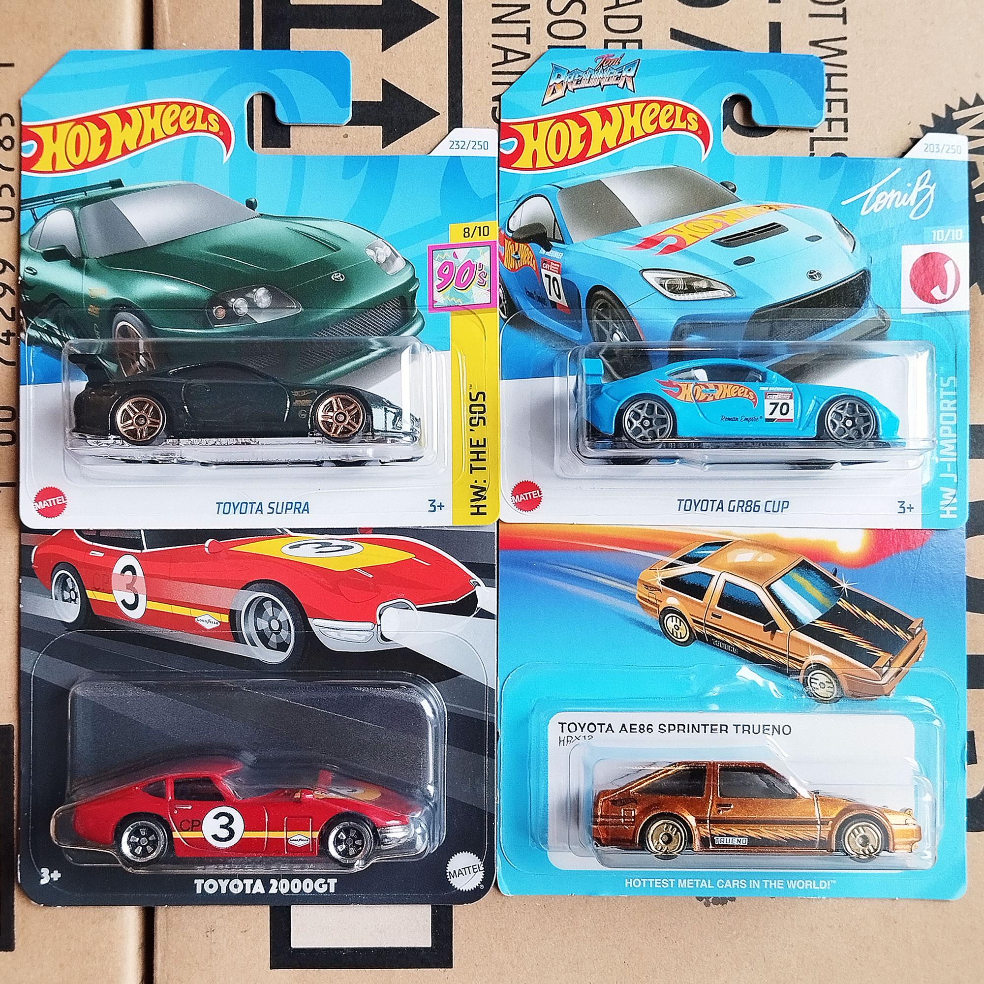 Gift Set 4 Hot Wheels Toyota Supra GR86 Diecast 1/64 Scale Models