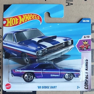Rare Hot Wheels 1968 Dodge Dart Diecast 1/64 Scale Model | American Vintage Muscle Car Collector Gift | Gift for Boyfriend | Coworker Gift