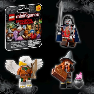 3 Lego Knight Minifigures Dungeons and Dragons 71047 - Tasha the Witch Queen, Aarakocra Ranger, Strahd von Zarovich. Lego Fan Gift