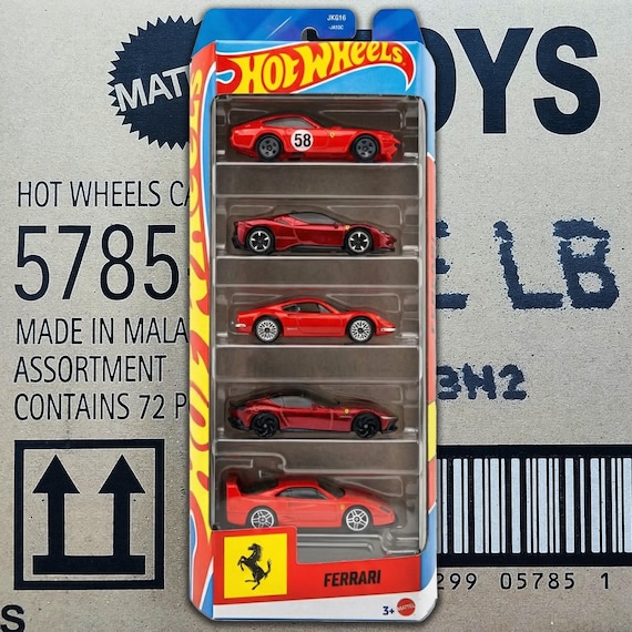 Hot Wheels Red Ferrari 5-pack Set - F40 Competizione, SF90