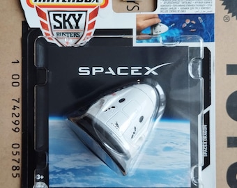 Matchbox Elon Musk SpaceX Dragon 1/64 Diecast Scale Model - Rare Find Collectible Miniature Spaceship NASA Space Rocket, Space Lover Gift