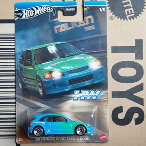 Hot Wheels HONDA Civic R Falken Reifen Druckguss Modell | JDM Sammlerspielzeug Sportwagen | Japanisches Auto Sammler Geschenk | Geschenk für Freund