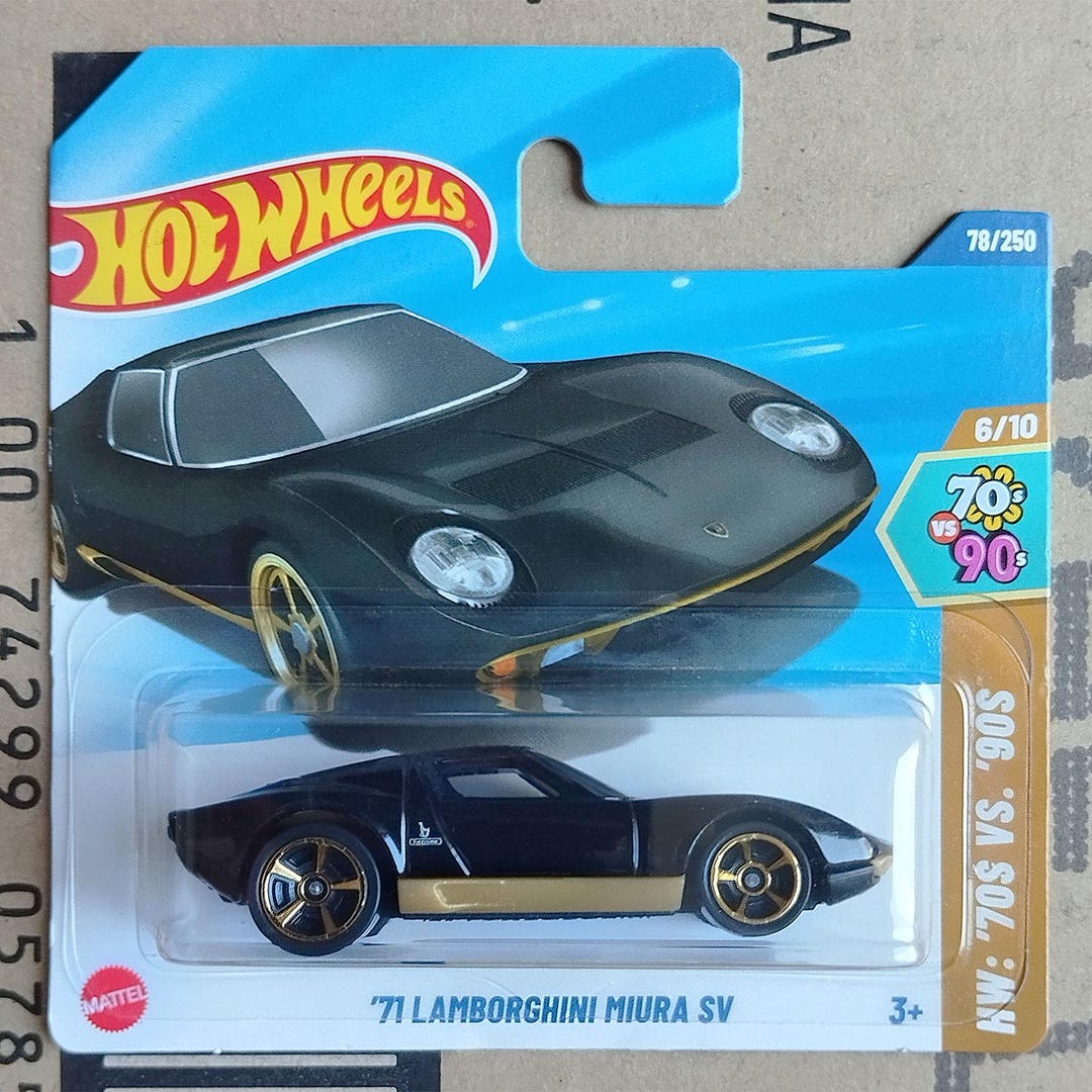 Rare Hot Wheels 1971 Lamborghini Miura SV Diecast 1/64 Scale Model