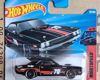 Hot Wheels Dodge Hemi Challenger 1970 negro, modelo a escala 1:64 / Coche deportivo Mopar / Regalo para coleccionista, novio, marido o padre.