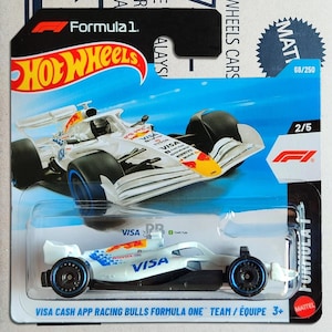 Hot Wheels Formula 1 Visa Cash App RB F1 Car 1:64 Diecast Model | Racing Bulls F1 Collectible | Gift for F1 Fans Collectors, Boyfriend, Him