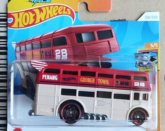 Set of 4 Hot Wheels Bus Diecast 1/64 Scale Models - Rare Find