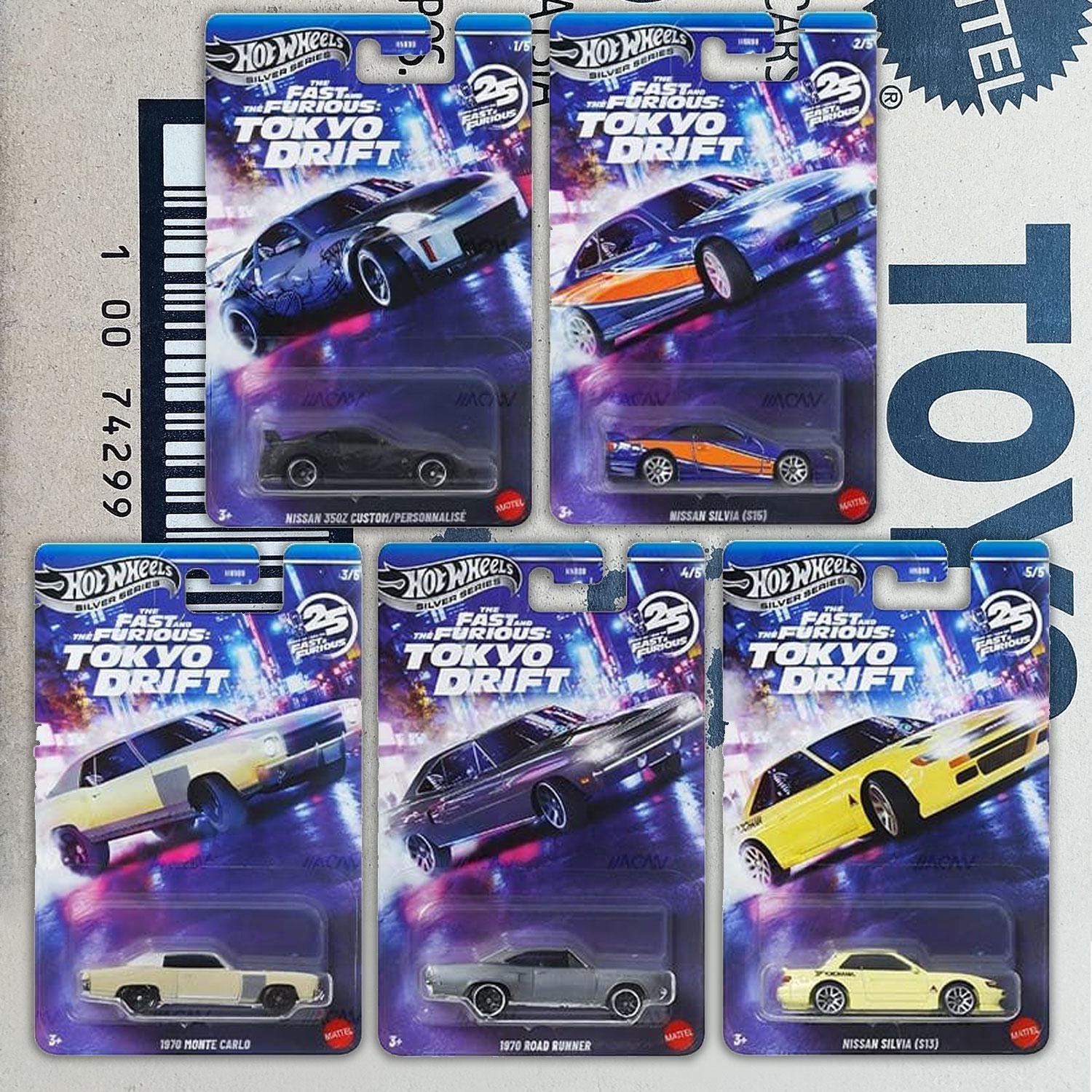 5 Hot Wheels Fast & Furious Tokyo Drift Diecast 1/64 Scale Models
