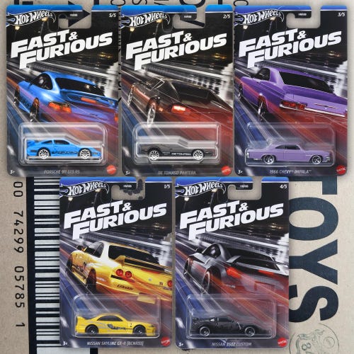 NEW 2024 Hot Wheels Fast and Furious Diecast 1/64 Scale Models