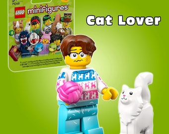 Cat Lover Lego Minifigure 27 Series 71048 - Rare Find Collectible Minifig Miniatures, Lego Fan Gift, Animal Lover Gift Idea