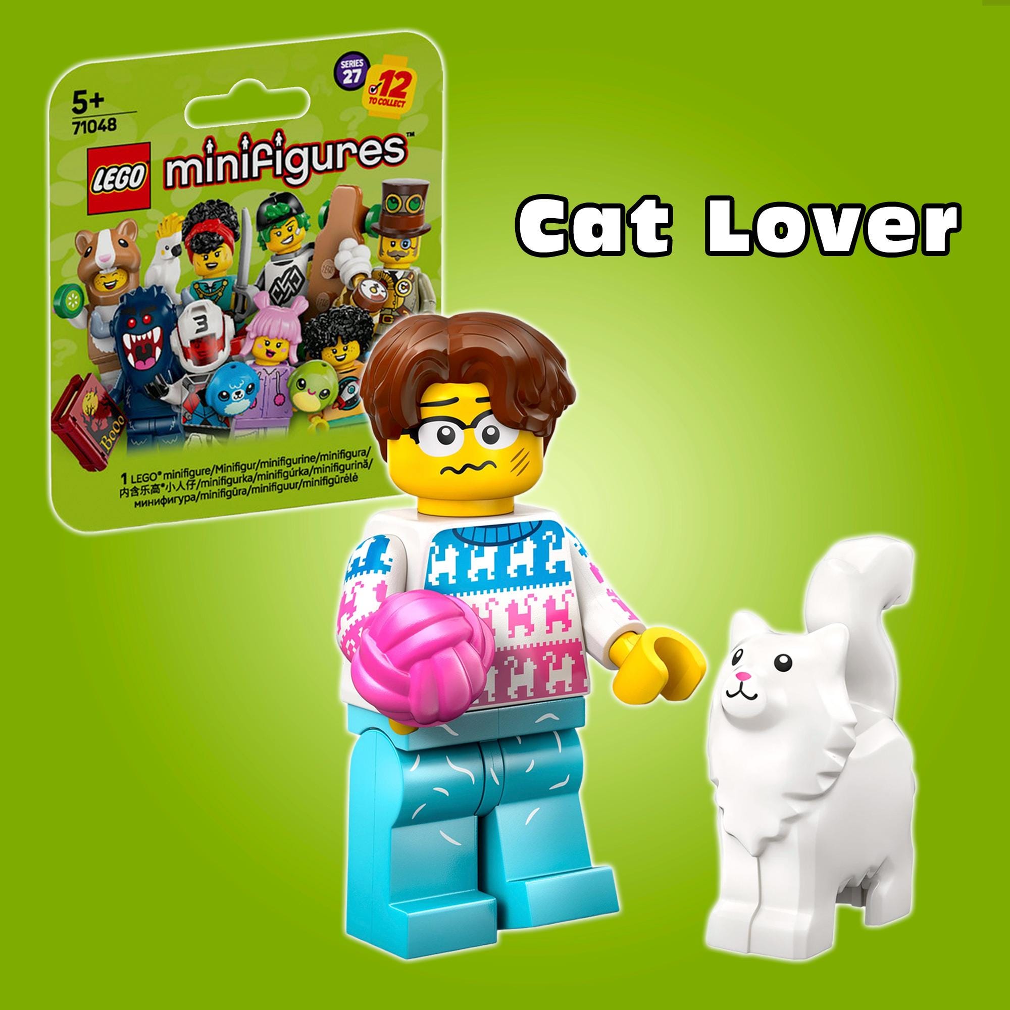 Cat Lover Lego Minifigure 27 Series 71048 - Rare Find Collectible