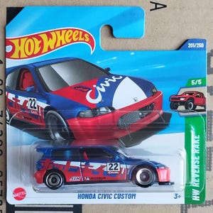 Hot Wheels Ford Civic Custom 1/64 Diecast Scale-Modell, Auto-Sammlergeschenk, Auto-Typgeschenk, Mitarbeitergeschenk, Ehemanngeschenk, Geschenk für Freund