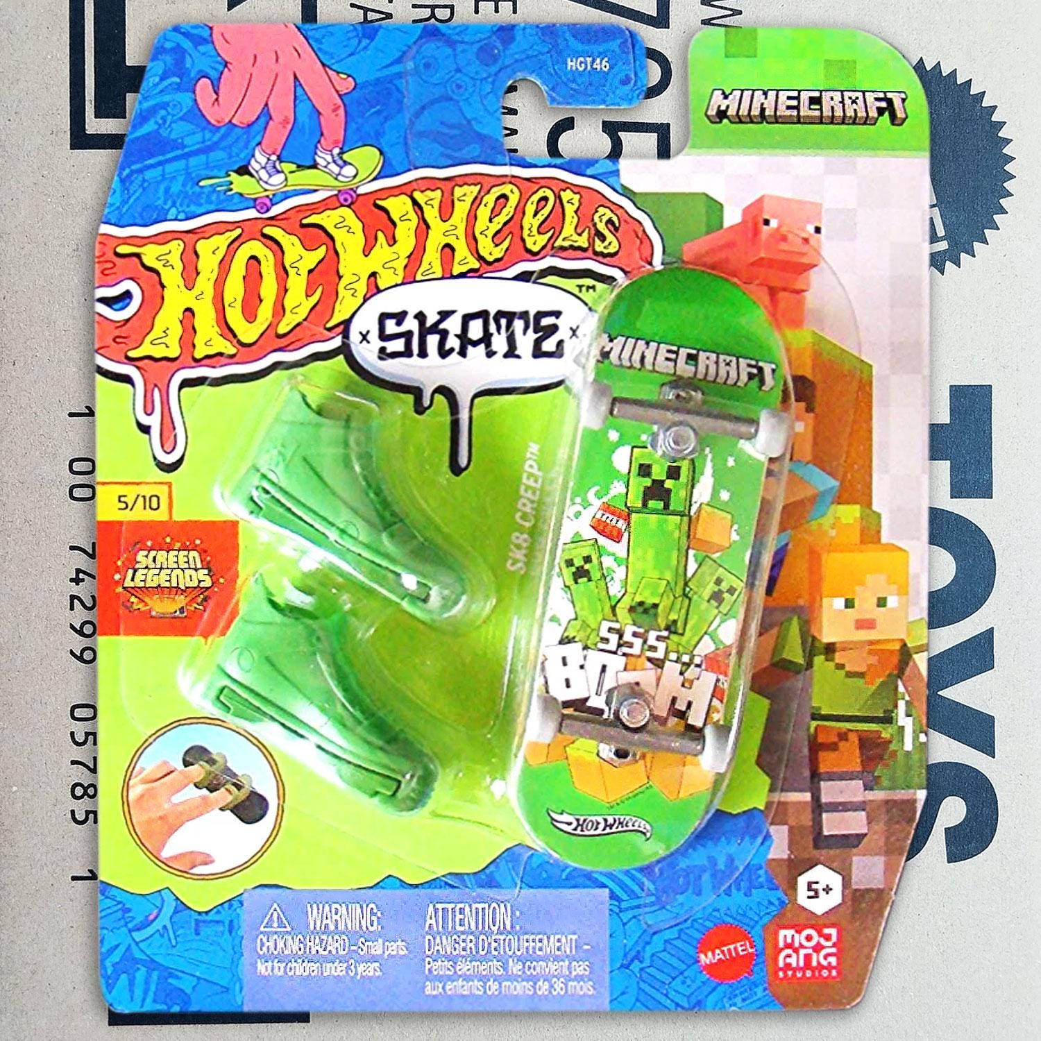 Minecraft Skates Hot Wheels Skate Minecraft Creeper Fingerboard Skateboard Diecast 1/64 ...