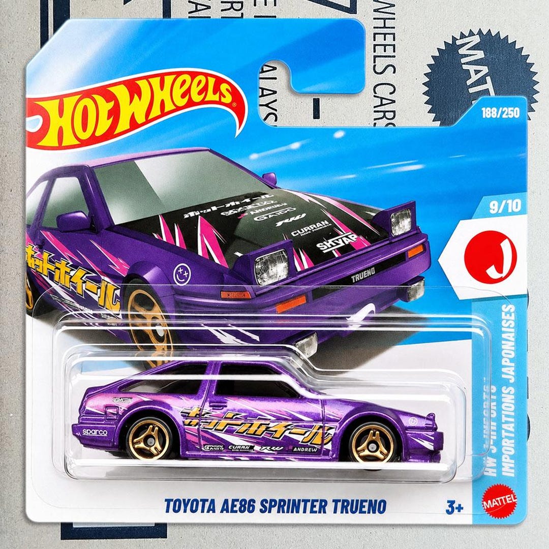 Hot Wheels Toyota AE86 Sprinter Trueno Purple Diecast 1:64 Scale