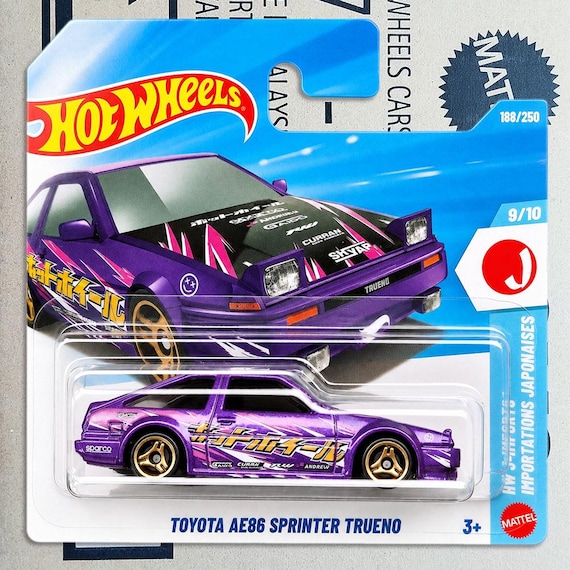 Hot Wheels Toyota AE86 Sprinter Trueno Purple Diecast 1:64 Scale