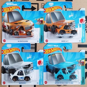 4er Set Hot Wheels issan Skyline, toyota Supra, Mazda Diecast 1/64 Modelle - seltener Fund Tooned Sammler Spielzeug Autos Sammler Geschenk