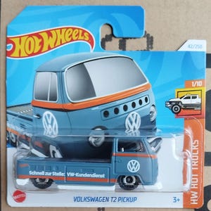 Rare Hot Wheels Volkswagen T2 Pickup Truck Diecast 1/64 Scale Model | VW Collectible Toy Cars | Gift for Friend | German Car Lover Gift