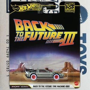 Máquina del tiempo de Regreso al Futuro de Hot Wheels Premium, modelo a escala 1/64 fundido a presión de 1955 / Auto coleccionable DMC Delorean / Regalo para él