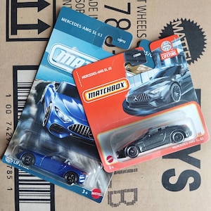 Set of 2 Matchbox Car - Mercedes AMG SL 63 Diecast 1/64 Scale Models | Luxury Collectible Toy Sport Cars | Gift for Boyfriend | Car Guy Gift