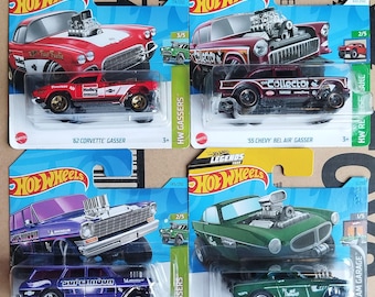 Hot Wheels 1955 Chevy Bel Air Gasser-matte Green With White Roof