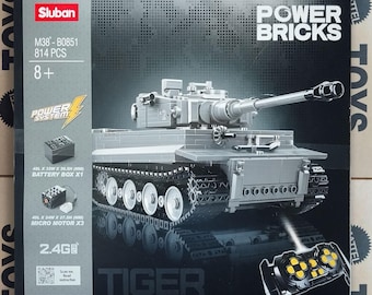 Sluban Tiger I Tank LEGO Compatible Building Blocks | WWII German Heavy Tank RC Military Model | Gift for Kids, Collectors, WW2 History Fans