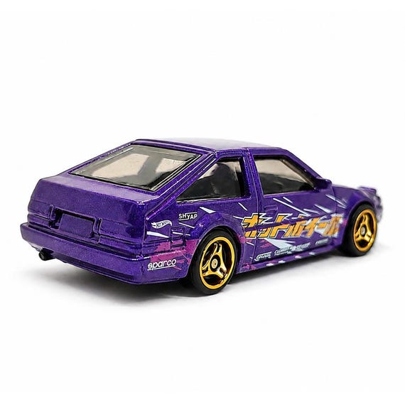 Hot Wheels Toyota AE86 Sprinter Trueno Purple Diecast 1:64 Scale
