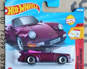 Rzadki model diecast Hot Wheels Porsche 911 Turbo Cabriolet w skali | Kolekcjonerska zabawka luksusowy samochód sportowy | Prezent dla dziewczyny, kolekcjonera samochodów
