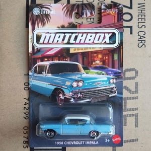 Matchbox Auto - 1958 Chevovlet Impala Diecast Maßstab 1:64 Modell | Seltenes Sammlerstück Amerikanischer Vintage Chevy | Geschenk für Auto Sammler, Ehemann