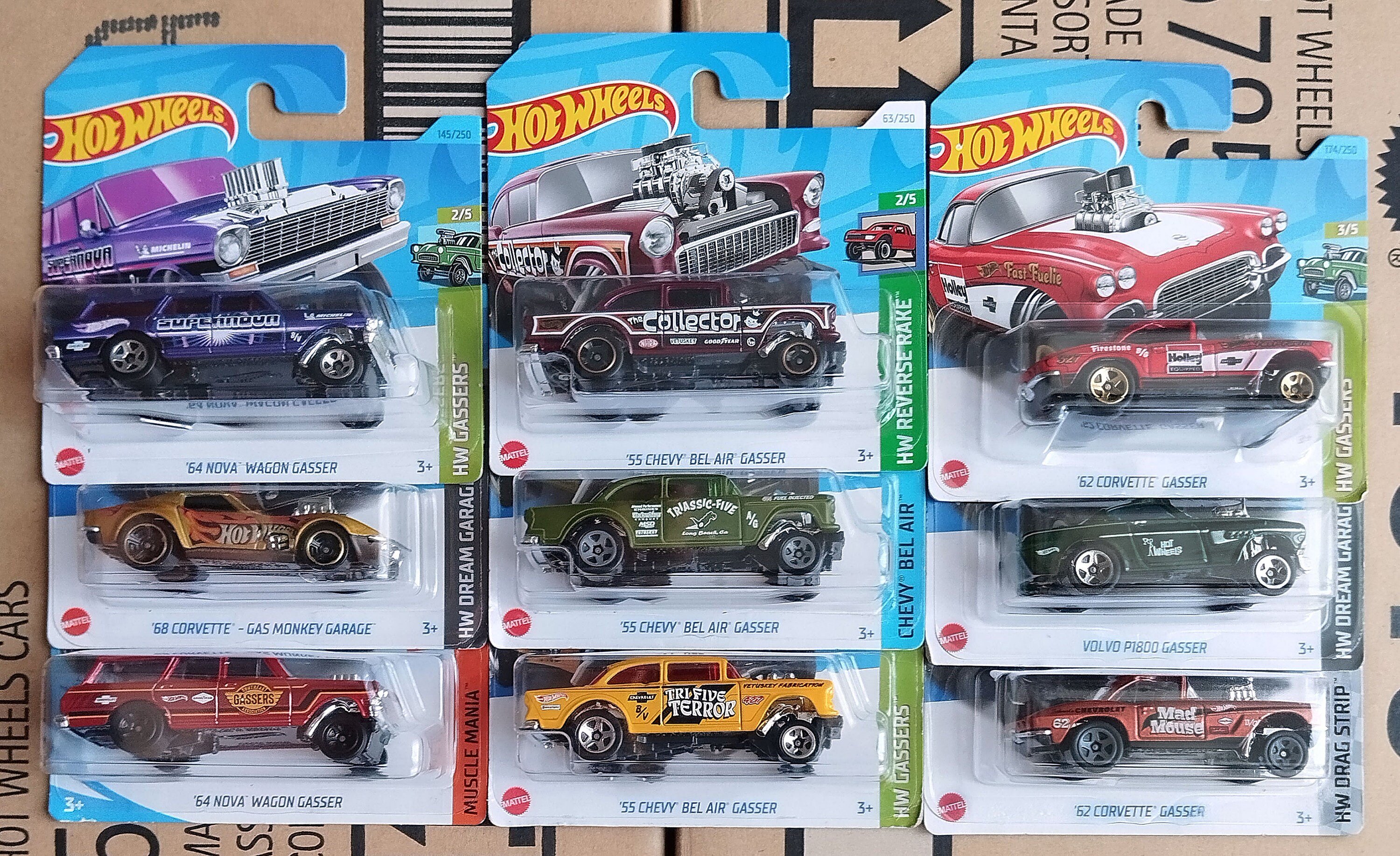 Lot of 9 Hot Wheels Gasser 1 64 Diecast Scale Models Rare Find Collectible Chevy Bel Air Corvette Volvo Miniature Cars Coworker Gift Etsy