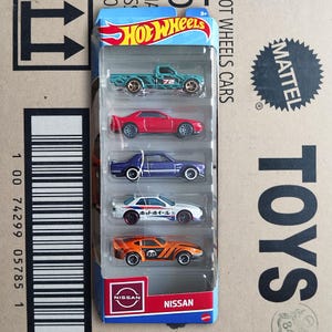 Gift Set 5 Pack Hot Wheels Nissan Skyline, Silvia, Fairlady, Datsun Diecast 1/64 Scale Models - Rare Find Japanese Car Collector Gift Idea