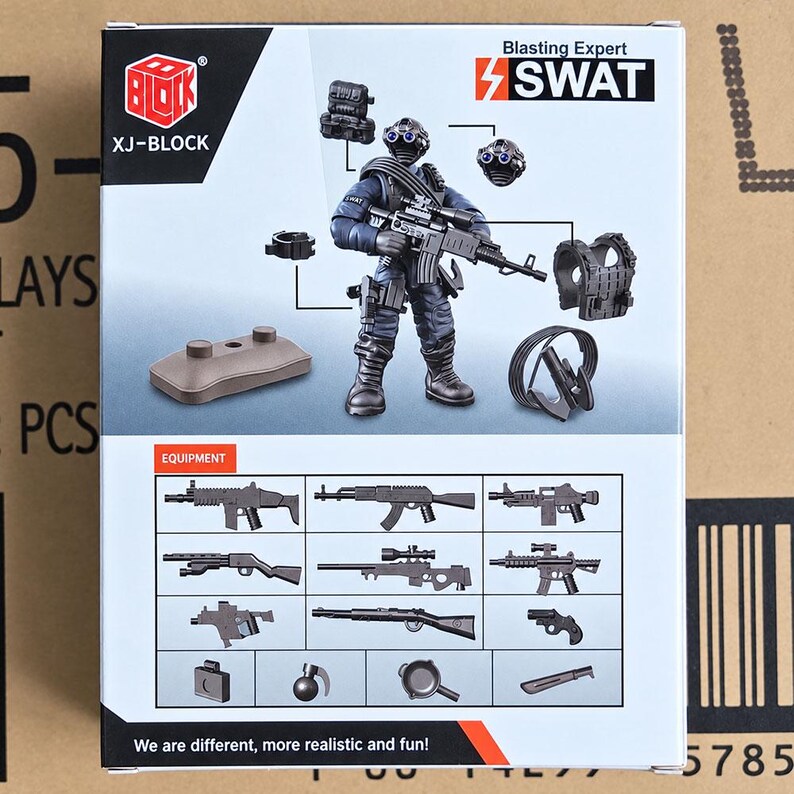 SWAT Police Action Figure Building Block Model With Accessories ...