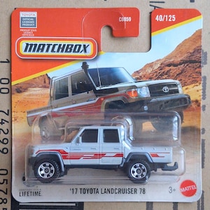 Matchbox Auto 2017 Toyota Land Cruiser 78 Diecast Modell | Sammlerstück Kleinlaster | Geschenk für JDM Car Sammler, Papa, Ehemann