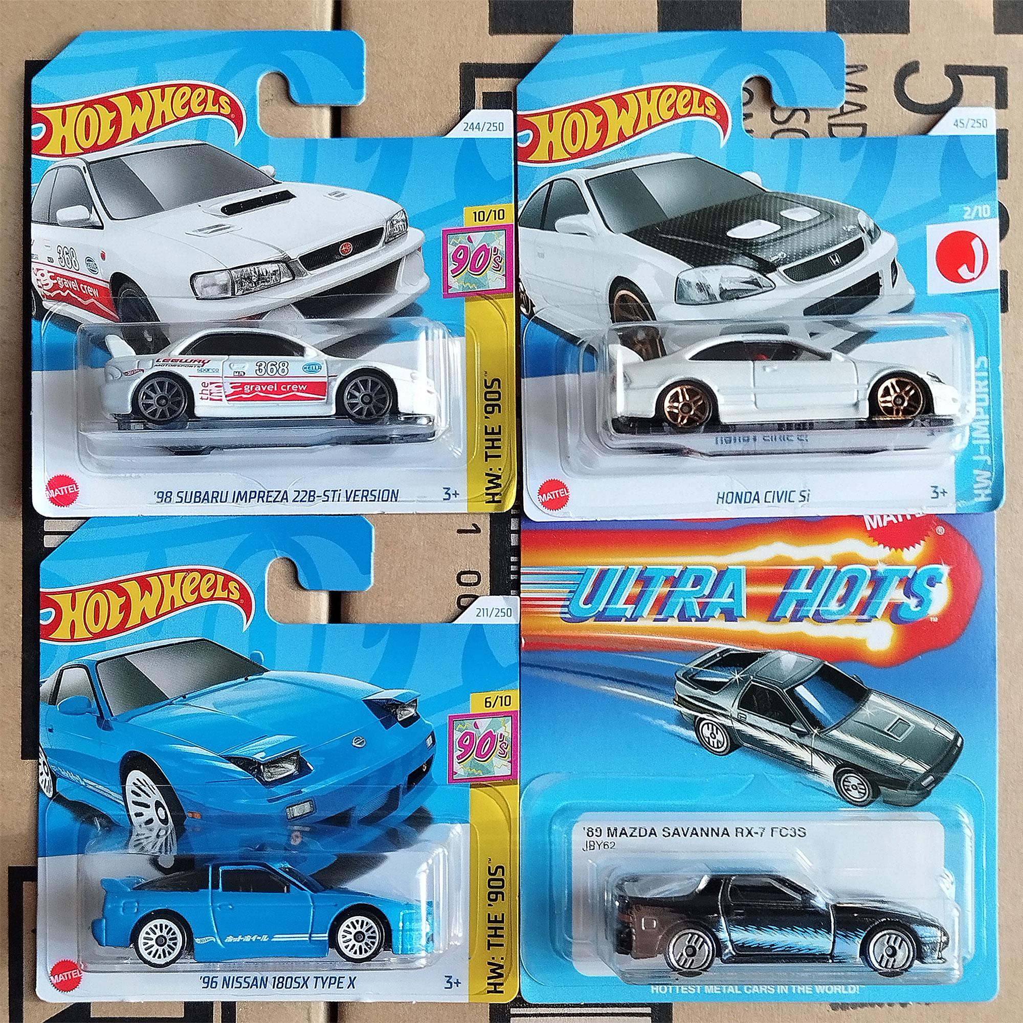 Gift Set of 4 Hot Wheels Japanese Cars Diecast 1/64 Scale Models