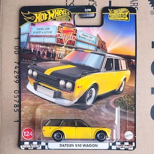 2025 Hot Wheels Datsun 510 Wagon Premium Diecast Scale Model | Japanese Collectible Toy Car | JDM Car Collector Gift | Husband Gift