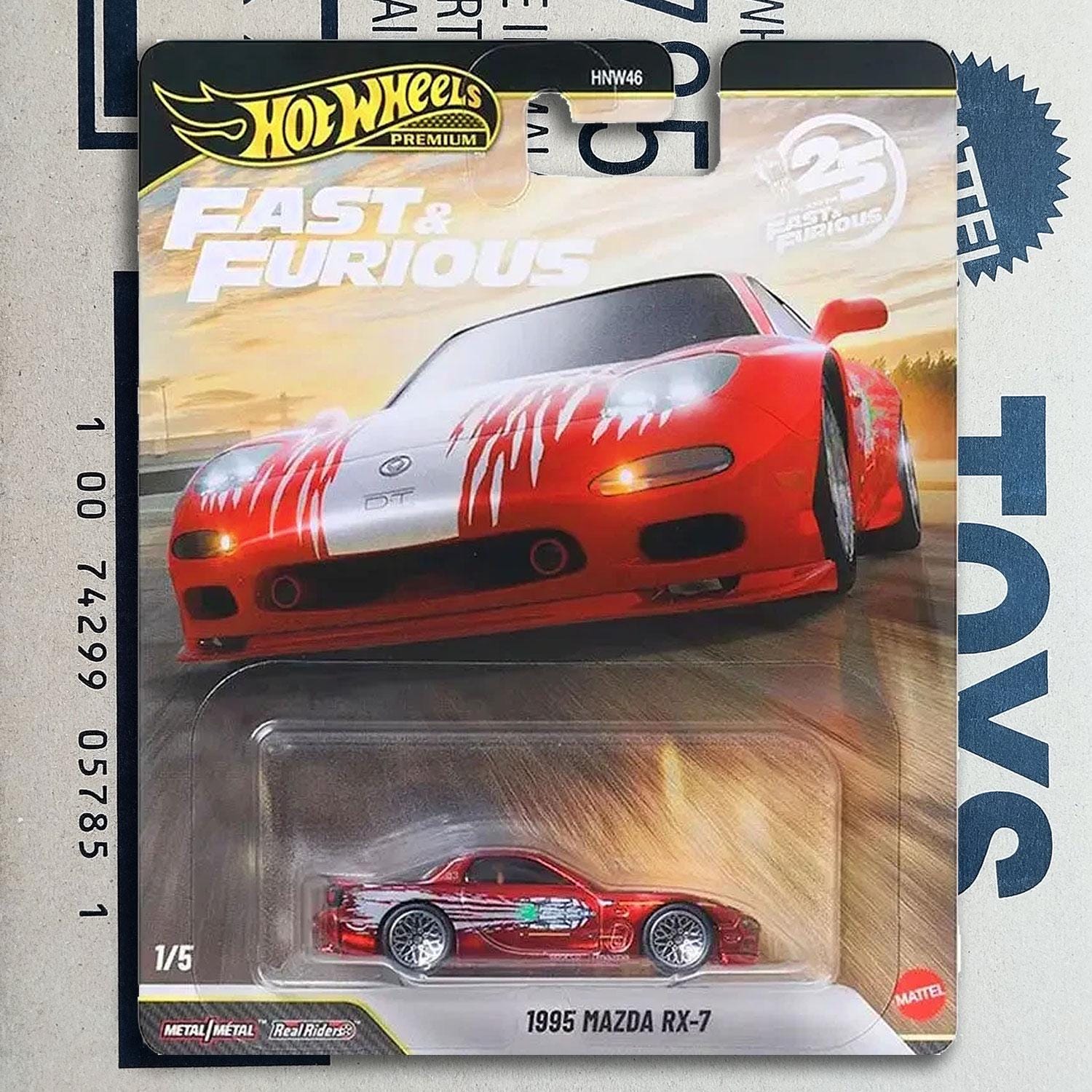 Hot Wheels Premium CHASE 1995 Mazda RX- 7 Fast & Furious 25th