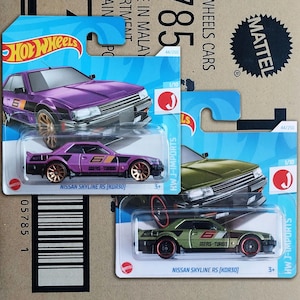 2 Hot Wheels NISSAN SKYLINE Diecast 1/64 Scale Model Set | Collectible Toy JDM Car | Gift for Boyfriend, Car Collector, Coworker, Husband