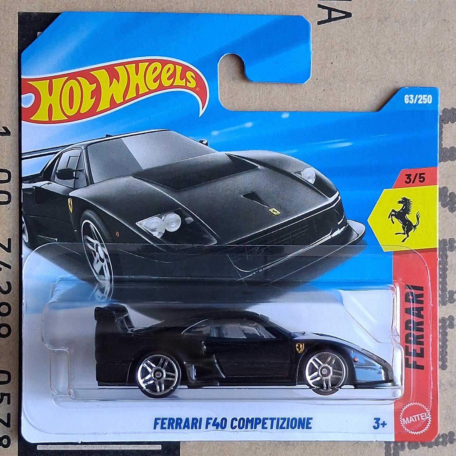 Rare Hot Wheels Ferrari F40 Competizone Black Diecast 1/64 Scale