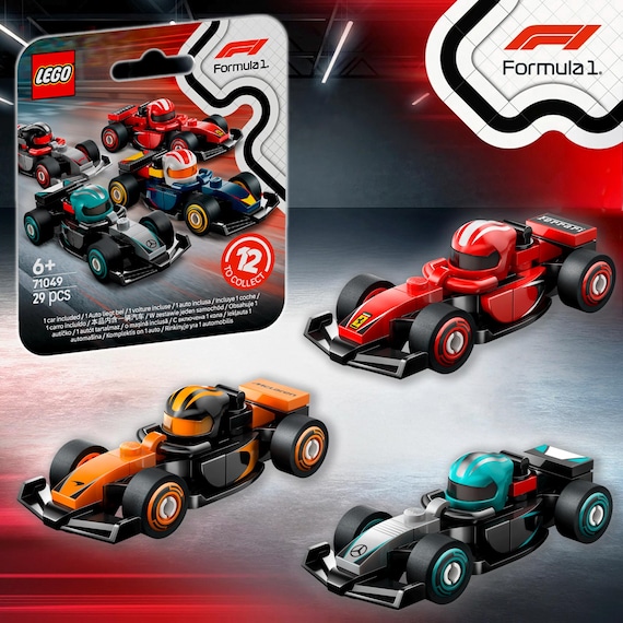 LEGO Formula 1 Race Car Series 71049 Collectible Minifigures - Formula One Ferrari, McLaren, Mercedes-AMG | F1 Lego Fan Gift for Boyfriend
