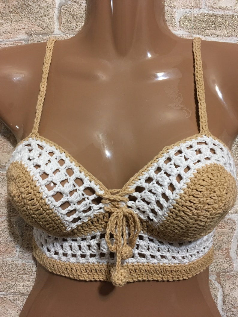 Aqua Crochet Bra Crochet Bikini Top Boho Tank Top for Women Festival Clothing
