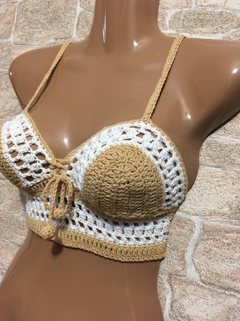 Aqua Crochet Bra Crochet Bikini Top Boho Tank Top for Women Festival Clothing
