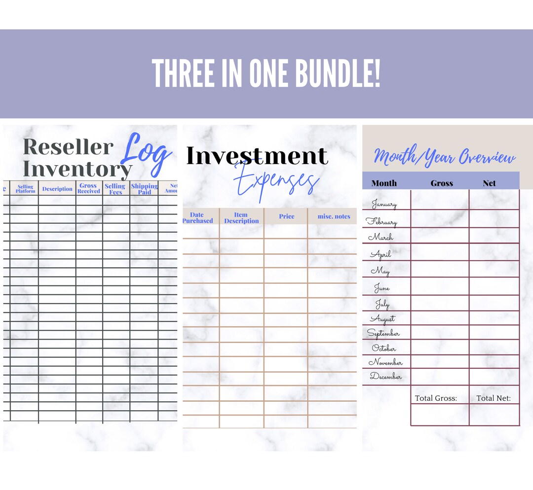 Simple Resellers Inventory Management Bundle 3 in 1 - Etsy